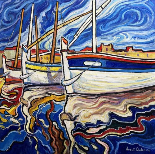 Dance of reflections. Saint-Tropez von Andrey Chebotaru, Malerei kaufen auf Singulart