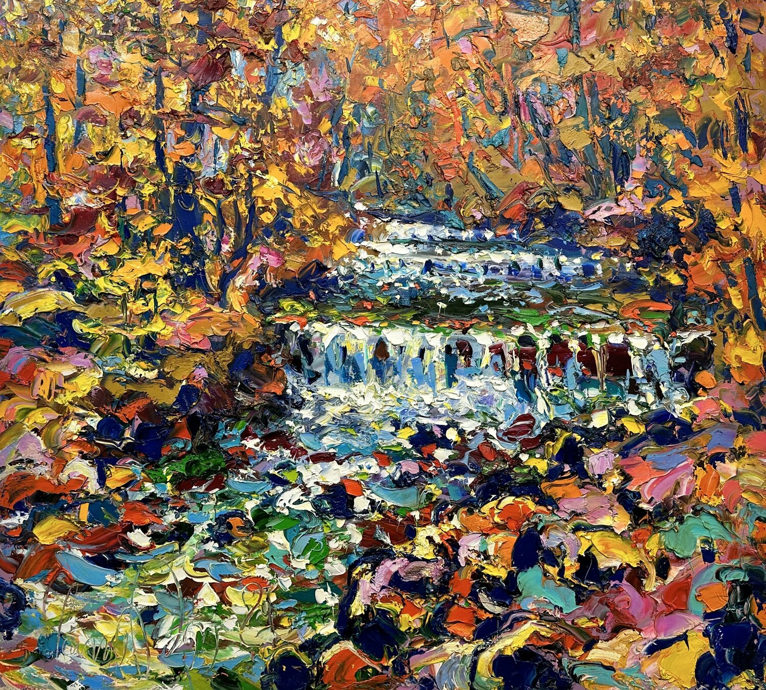 "Enchanted Autumn" Zakarpattia. Ukraine. Andrey Chebotaru Dipinto originale in vendita