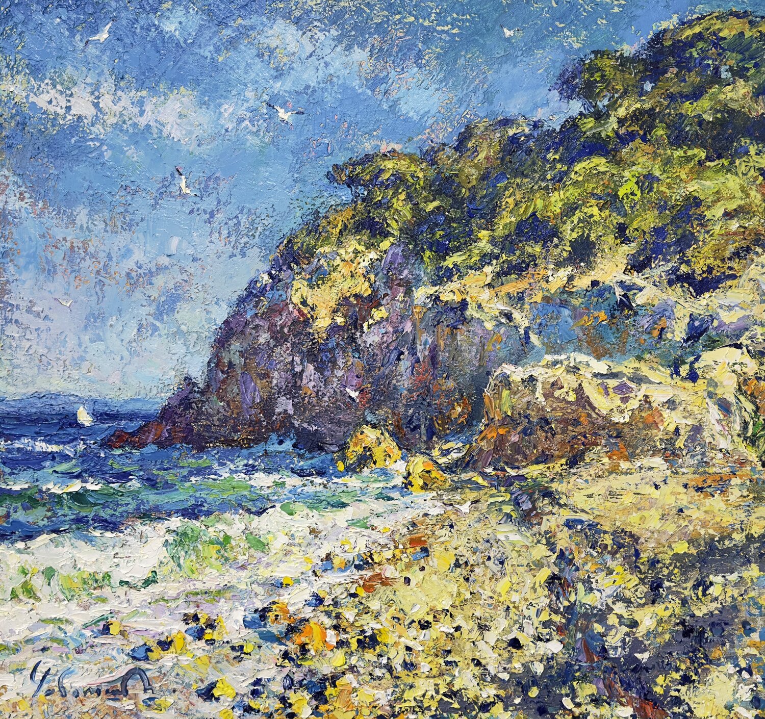Azure breeze of Antibes Andrey Chebotaru Originalgemälde zu verkaufen