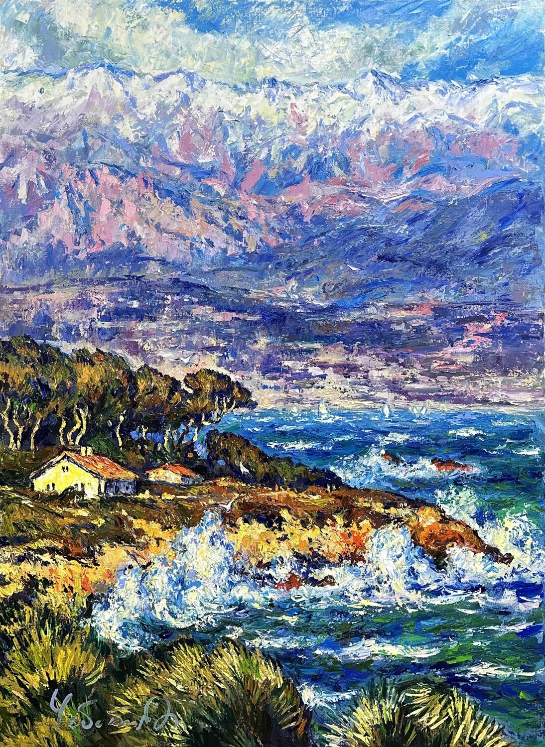 Radiance of the Riviera Andrey Chebotaru Originalgemälde zu verkaufen