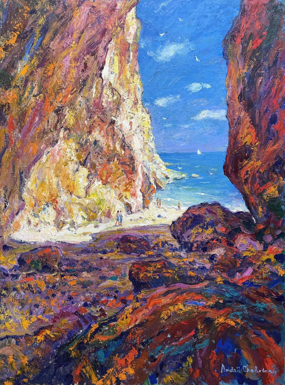 Turquoise dream of Sardinia Andrey Chebotaru Originalgemälde zu verkaufen