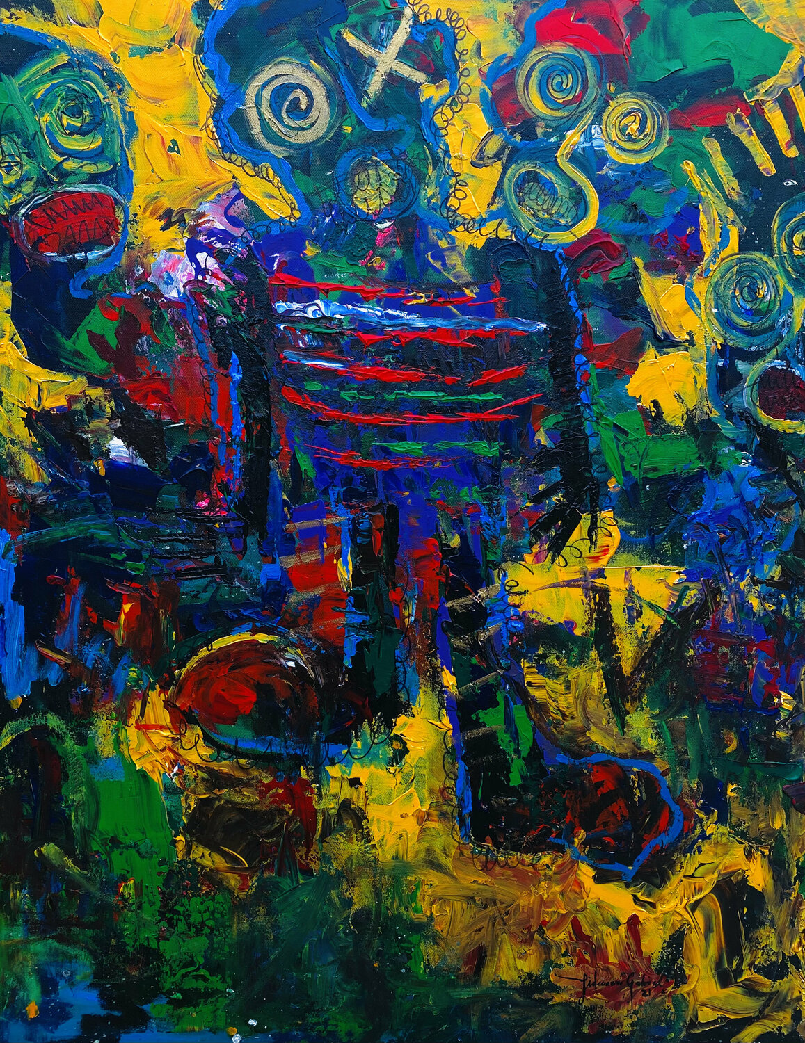 Spectators 2 Gabriel Jideonwor Dipinto originale in vendita