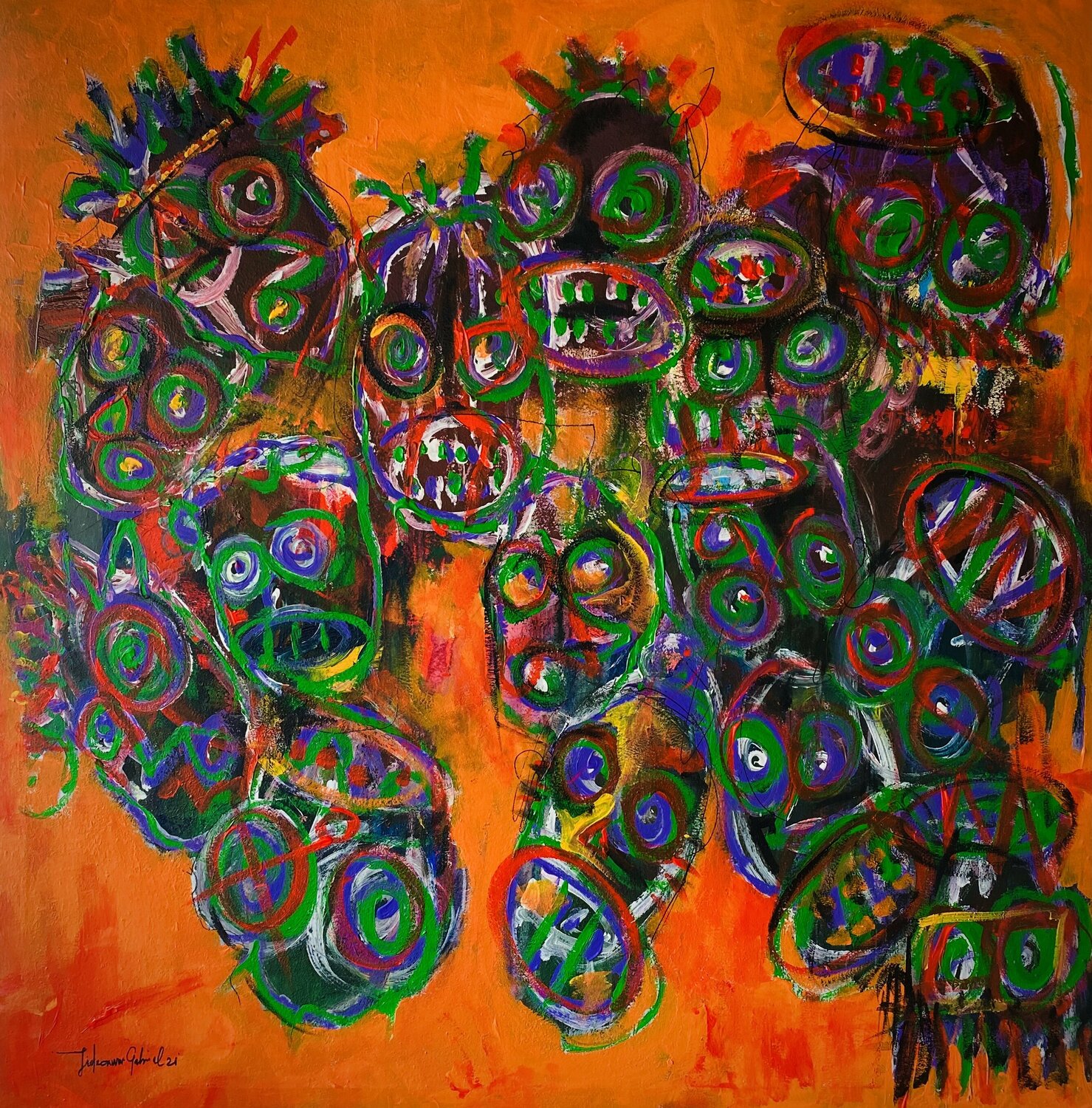 Something fishy Gabriel Jideonwor Originalgemälde zu verkaufen