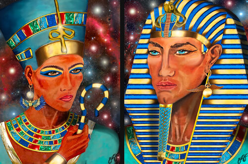 akhenaton & nefertiti de Jason Lincoln Jeffers, Digital a la venta en Singulart
