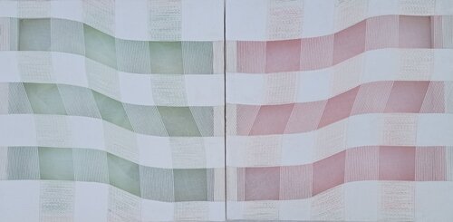 Fra tela e muro: Riflessi complementari 3 (dittico) de Giustino Caposciutti, Pintura a la venta en Singulart