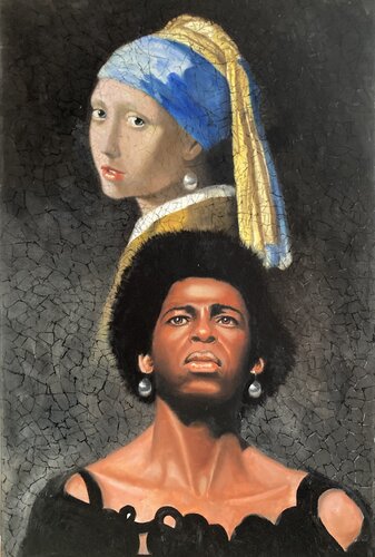 Die Damen mit den Perlenohrringen by Thomas Johannsmeier, Painting for Sale on Singulart
