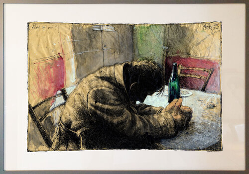Allein mit sich (Alone with yourself) van Andreas Noßmann, Tekening te koop op Singulart