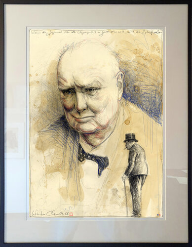 Winston Churchill by Andreas Noßmann, 소묘 for Sale on Singulart