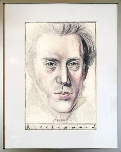 Kierkegaard by Andreas Noßmann, Drawing for Sale on Singulart