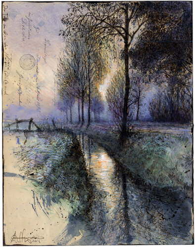 Der Tag an dem der Morgen stillstand (The day the morning stood still) van Andreas Noßmann, Tekening te koop op Singulart