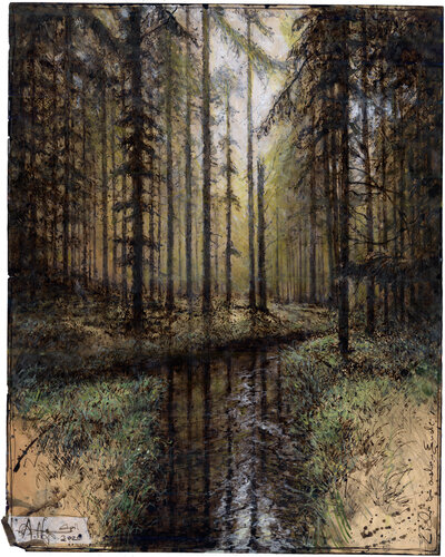 Licht am anderen Ende (Light at the other end) van Andreas Noßmann, Tekening te koop op Singulart