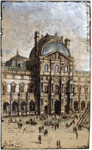 Zu Besuch bei Frau Lisa (Louvre) di Andreas Noßmann, Disegno in vendita su Singulart