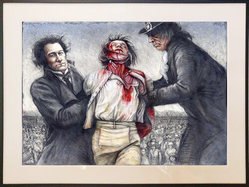 Die Hinrichtung des Maximilien de Robespierre (The execution of Maximilien de Robespierre) par Andreas Noßmann, Dessin en vente sur Singulart