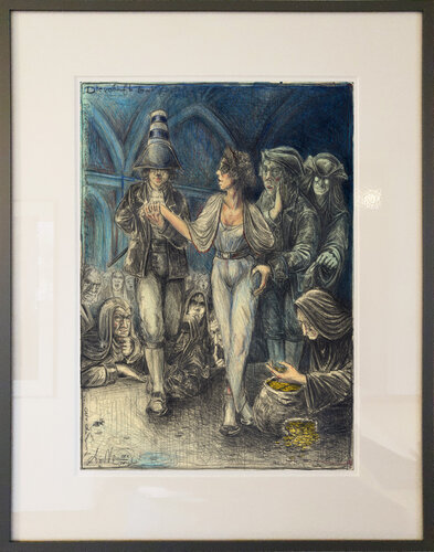 Die verkaufte Braut (f. n. Goyas Capricho Nr. 02) by Andreas Noßmann, Drawing for Sale on Singulart