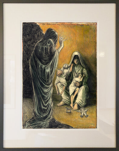 Der Schwindel vom schwarzen Mann (f. n. Goyas Capricho No. 03) von Andreas Noßmann, Zeichnungen kaufen auf Singulart