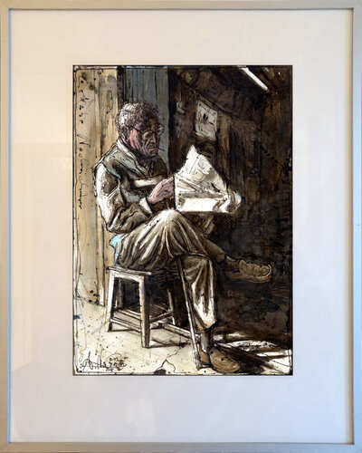 Letzte Nachrichten (Last news) di Andreas Noßmann, Disegno in vendita su Singulart