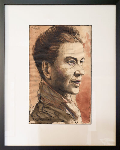 Simoné de Beauvoir by Andreas Noßmann, Drawing for Sale on Singulart