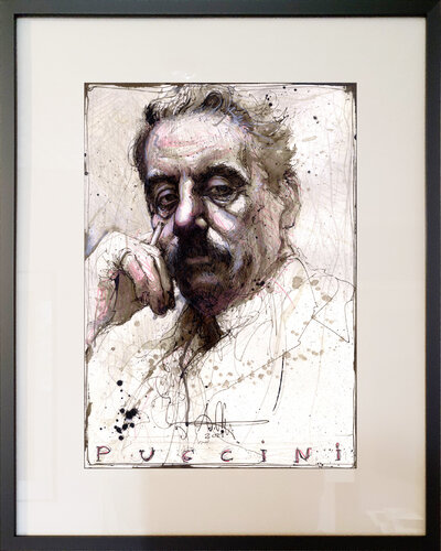 Giacomo Puccini by Andreas Noßmann, Drawing for Sale on Singulart