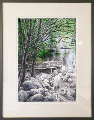 Gebirgsbach im Nirgendwo (Mountain stream in the middle of nowhere) - Vancouver von Andreas Noßmann, Zeichnungen kaufen auf Singulart