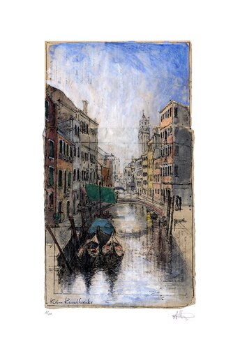 Kleine Kanalbrücke - Venedig by Andreas Noßmann, Print for Sale on Singulart