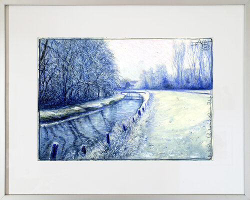 Ein kleines Wintermärchen in Blau par Andreas Noßmann, Dessin en vente sur Singulart
