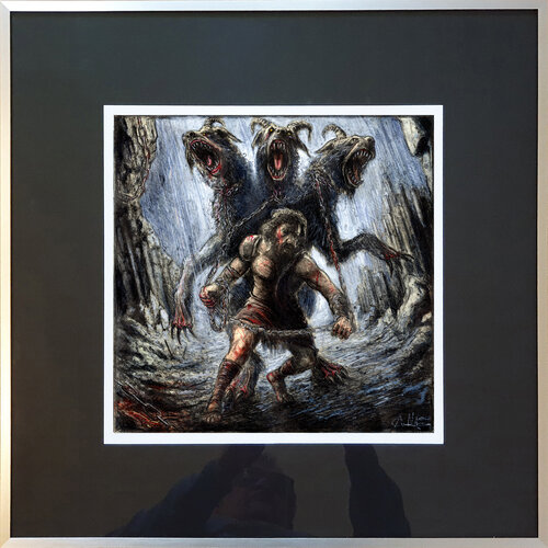Herakles - Die Entführung des Kerberos van Andreas Noßmann, Tekening te koop op Singulart