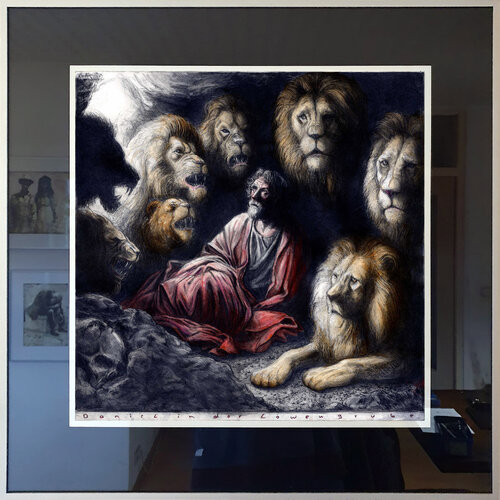 Daniel in der Löwengrube van Andreas Noßmann, Tekening te koop op Singulart