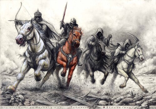 Die vier Reiter der Apokalypse by Andreas Noßmann, Drawing for Sale on Singulart
