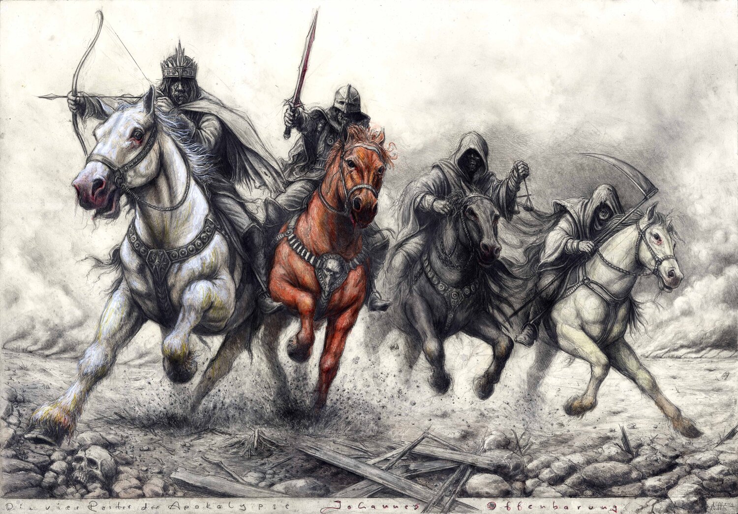 Die vier Reiter der Apokalypse Andreas Noßmann Drawing for sale