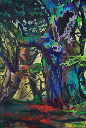 Hohle Eiche (Waldinneres) van Matthias Bargholz, Schilderij te koop op Singulart