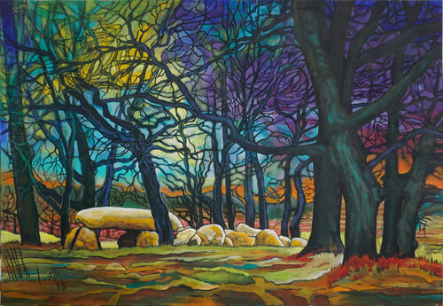 Hünengrab in der Altmark van Matthias Bargholz, Schilderij te koop op Singulart
