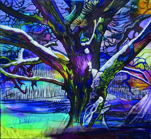 Klopstock- Eiche im Winter van Matthias Bargholz, Schilderij te koop op Singulart