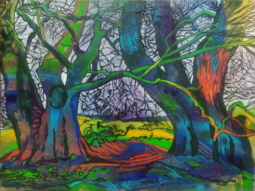 Buchen- Durchblick di Matthias Bargholz, Pittura in vendita su Singulart