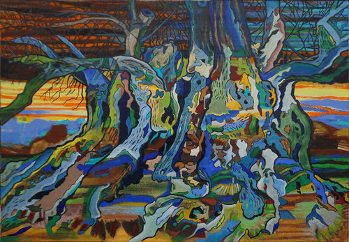 "Olivenbaum- Abend" van Matthias Bargholz, Schilderij te koop op Singulart