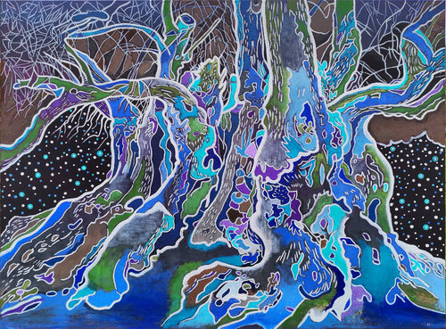 "Nacht- Olive" van Matthias Bargholz, Schilderij te koop op Singulart