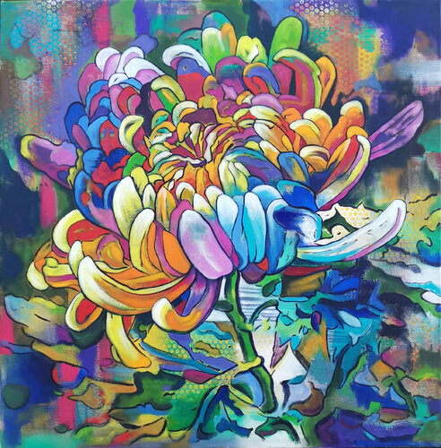 Chrysantheme- I di Matthias Bargholz, Pittura in vendita su Singulart