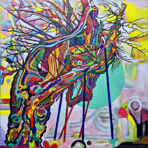 "Gestützter Lindenbaum- I" di Matthias Bargholz, Pittura in vendita su Singulart