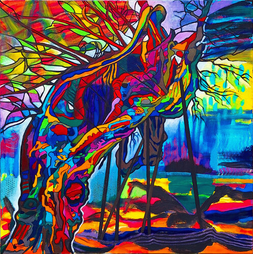 "Gestützter Lindenbaum- II" di Matthias Bargholz, Pittura in vendita su Singulart