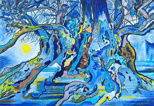 "Blau-grüne Olive IV" di Matthias Bargholz, Pittura in vendita su Singulart