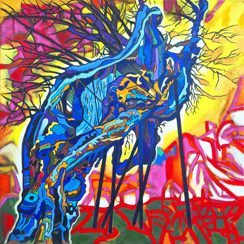 "Gestützter Lindenbaum III" van Matthias Bargholz, Schilderij te koop op Singulart