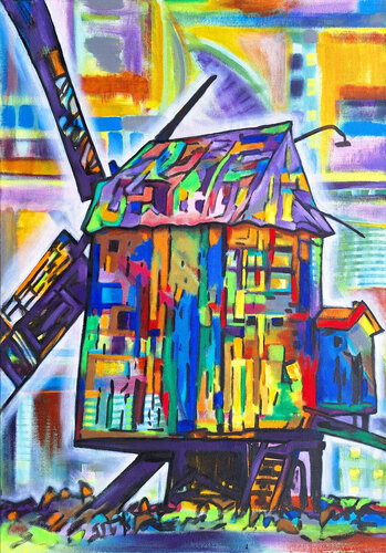 Bockmühle bei Stendal-II van Matthias Bargholz, Schilderij te koop op Singulart