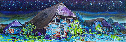 Schaalsee-Nacht Techin van Matthias Bargholz, Schilderij te koop op Singulart