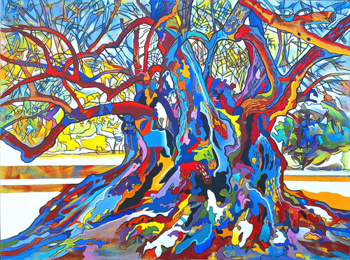 Großer Olivenbaum Nr.:5 van Matthias Bargholz, Schilderij te koop op Singulart