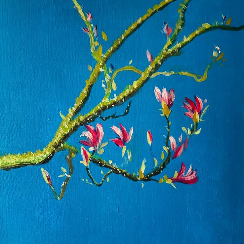 Magnolia In Spring 4 von Shabs Beigh, Malerei kaufen auf Singulart