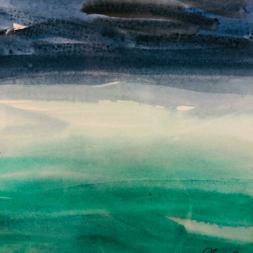 Abstract Seascape van Shabs Beigh, Werk op papier te koop op Singulart
