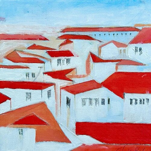 Red Rooftops von Shabs Beigh, Malerei kaufen auf Singulart
