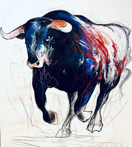 Galloping Bull 2 von Shabs Beigh, Zeichnungen kaufen auf Singulart