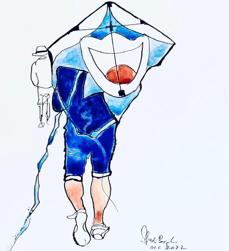 The Kite Runner And His Son by Shabs Beigh, 소묘 for Sale on Singulart