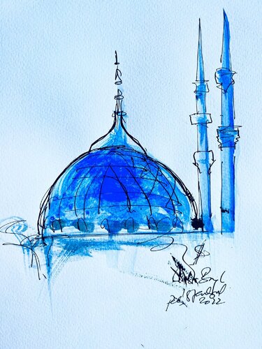The Dome And Two Minarets von Shabs Beigh, Zeichnungen kaufen auf Singulart