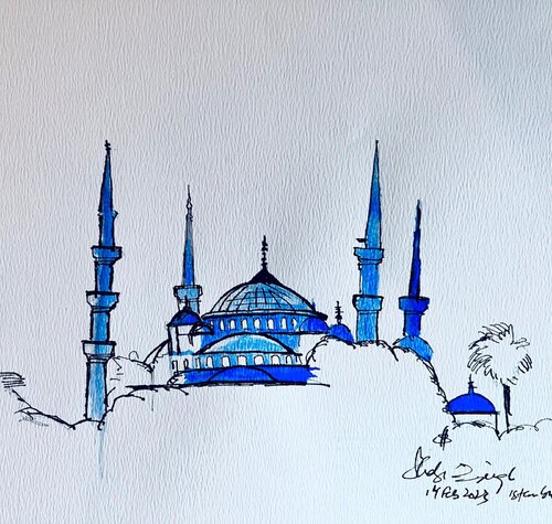 Blue Mosque von Shabs Beigh, Zeichnungen kaufen auf Singulart